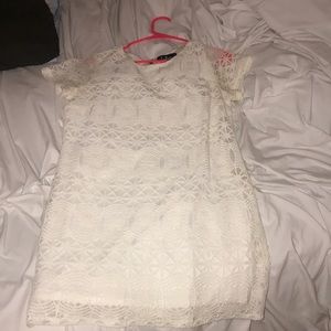 Mini white lace dress
